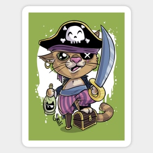 Cat pirate treasure Sticker